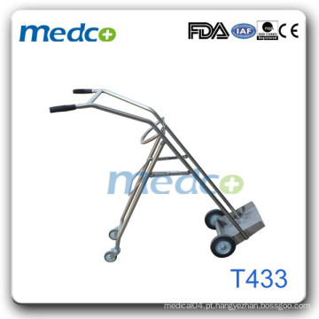 Trolley de cilindro de oxigênio médico de aço inoxidável T433